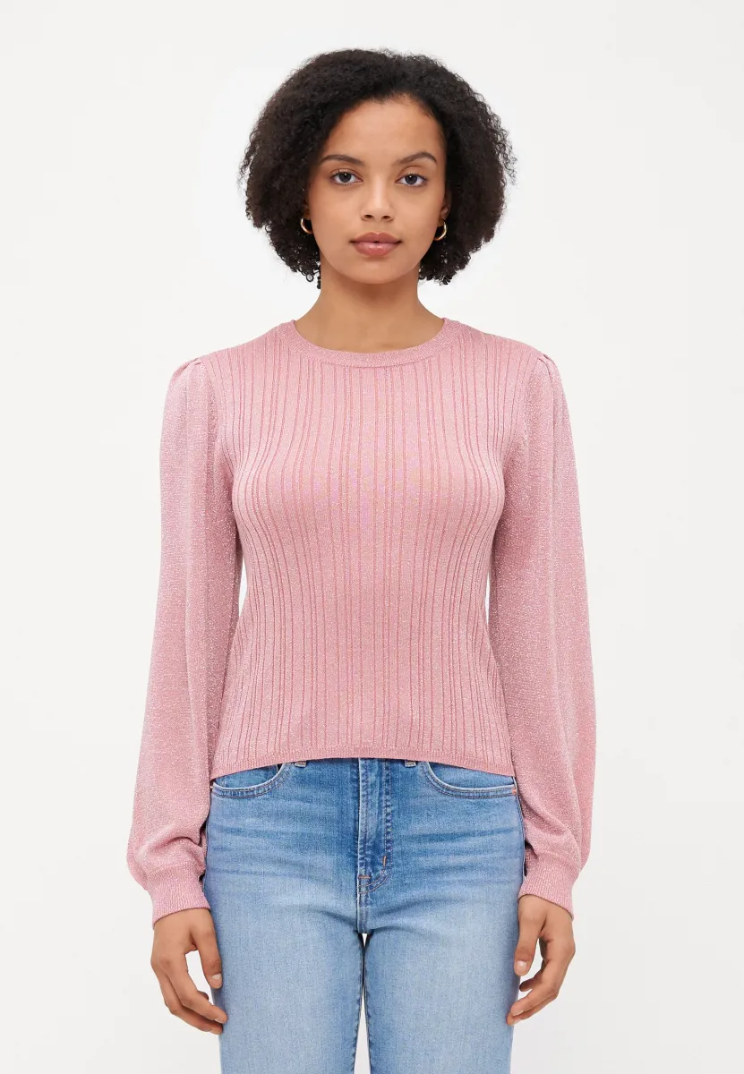 VMTALIA O NECK - Strickpullover - rose elegance/silver-coloured