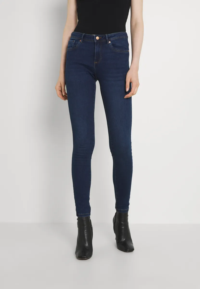 VMTANYA PIPING - Jeggings - dark blue denim