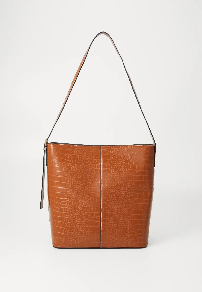 VMTRIO BAG CROCO - Shopping Bag - cognac