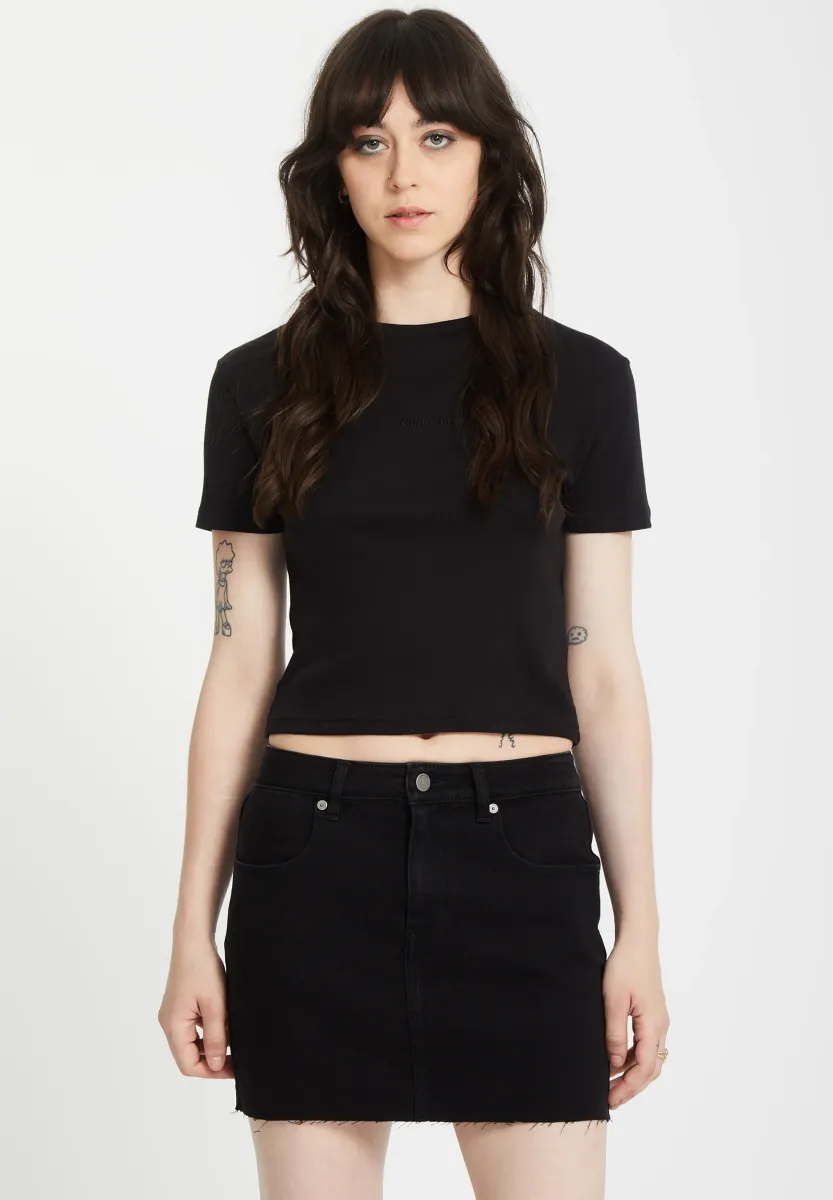 VOLCOMSTONE TIGHT CROP - T-Shirt basic - black