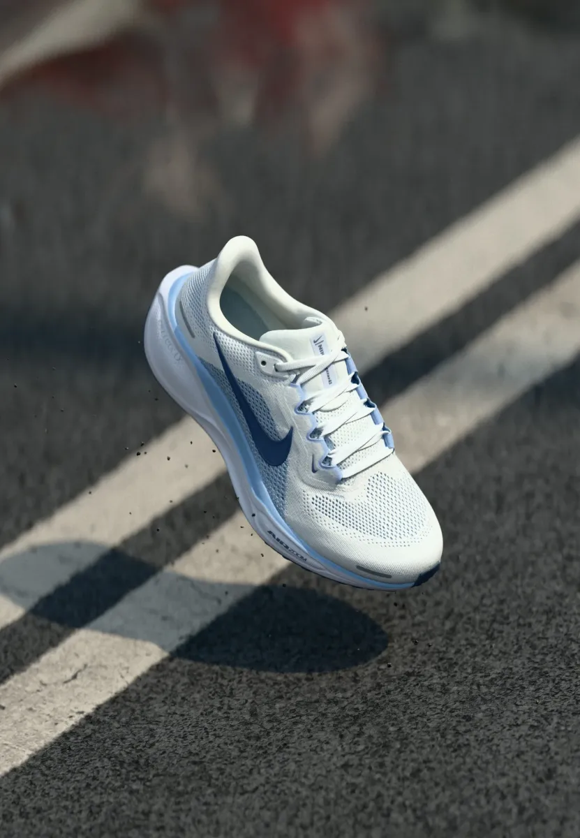 W AIR ZOOM PEGASUS 41 - Laufschuh Straße - white/diffused blue/aluminum/football grey