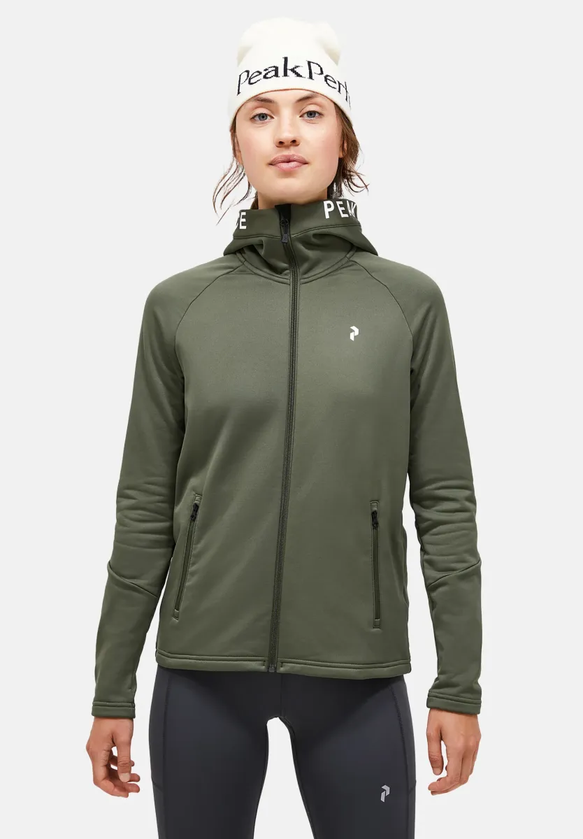 W RIDER ZIP HOOD - Fleecejacke - olive