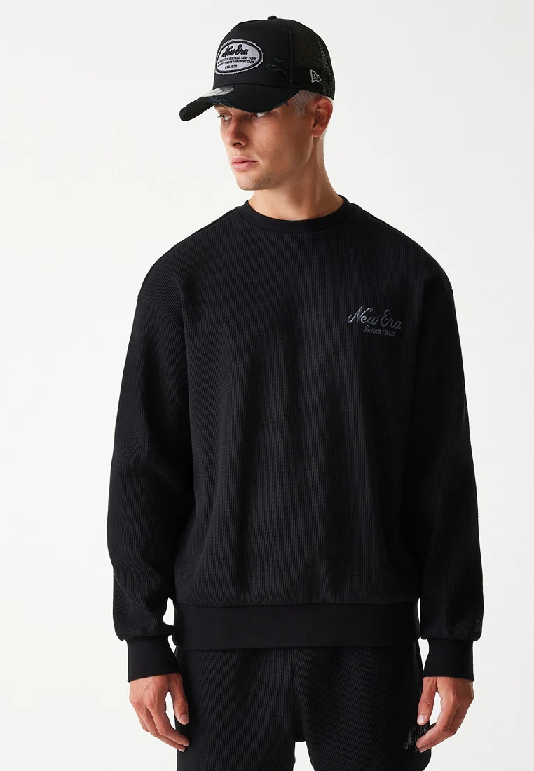 WAFFLE CREW - Sweatshirt - black