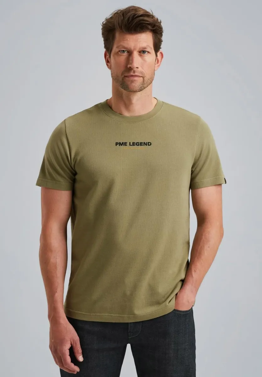 WAFFLE STRUCTURE - T-Shirt basic - oil green