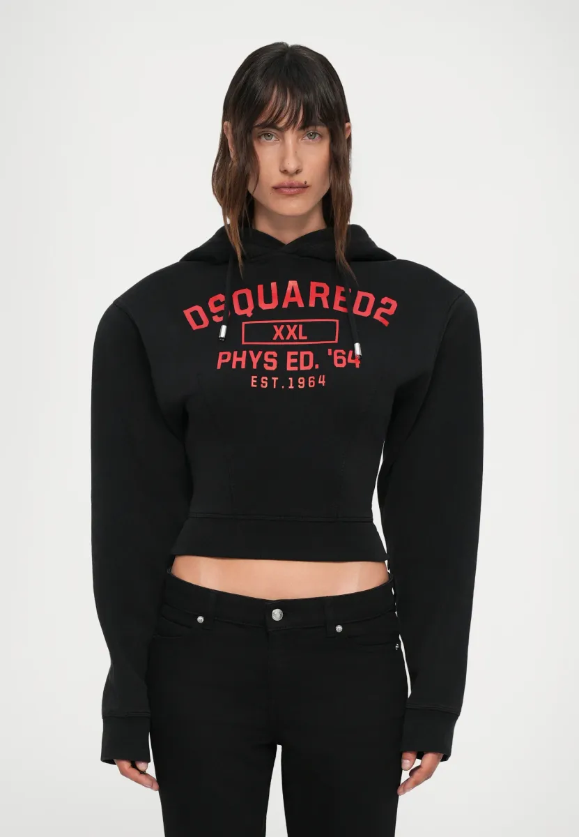 WAIST TIGHT HOODIE - Kapuzenpullover - black