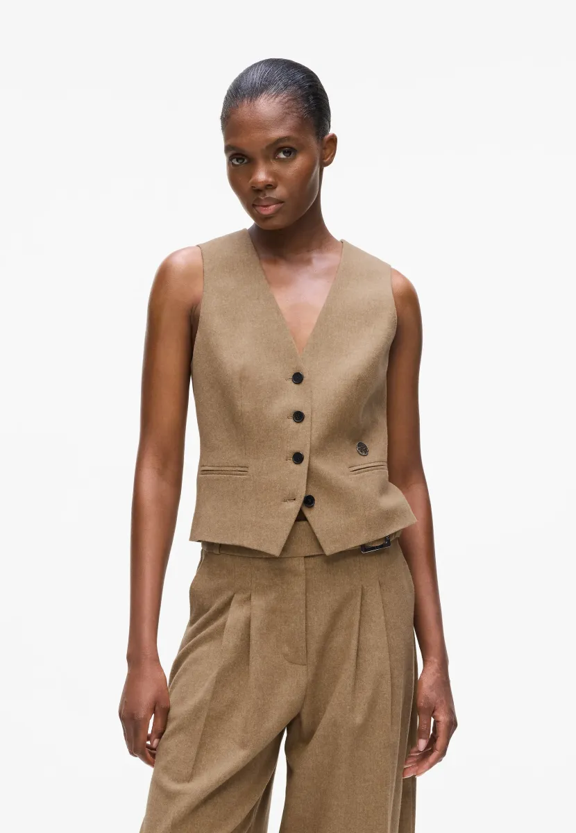 WAISTCOAT - Weste - nougat melange