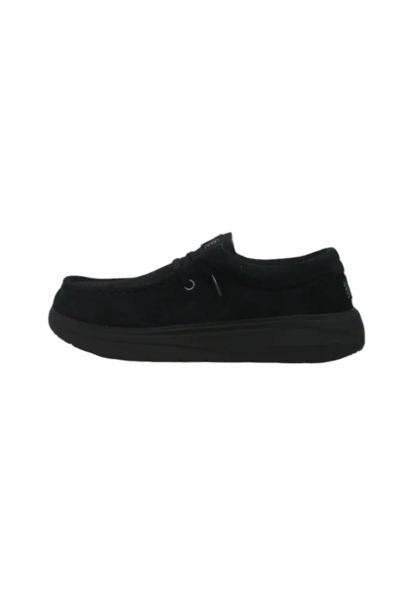 WALLY COMF SUEDE - SLIP-ON SCHUHE - Sportlicher Schnürer - nero
