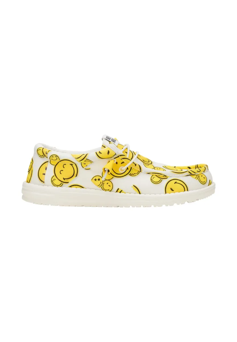 Wally Slip Smiley - Clogs - Schnürer - white yellow