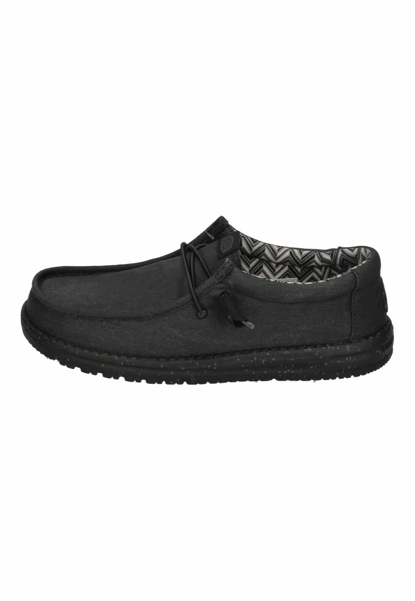 WALLY STRETCH CANVAS - SLIP-ON SCHUHE - Sportlicher Schnürer - black black