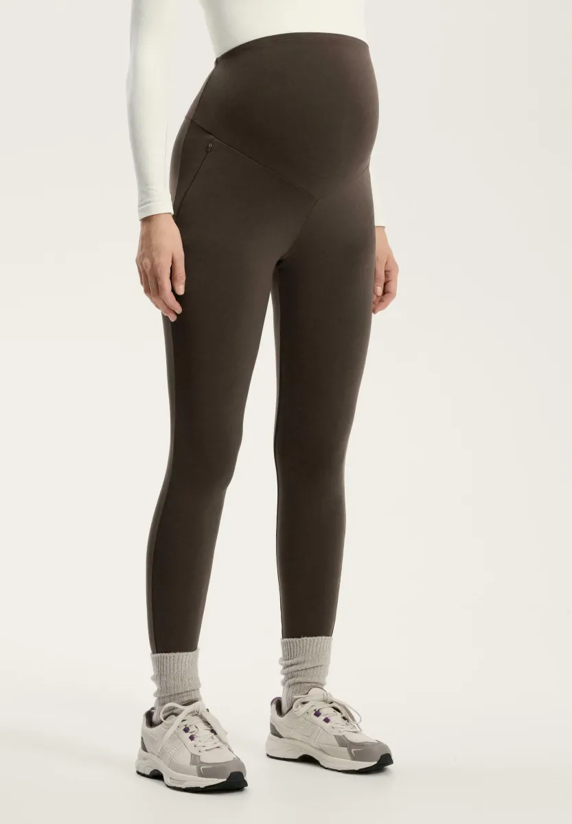 WARM ANKLE-LENGTH MATERNITY - Tights - brown