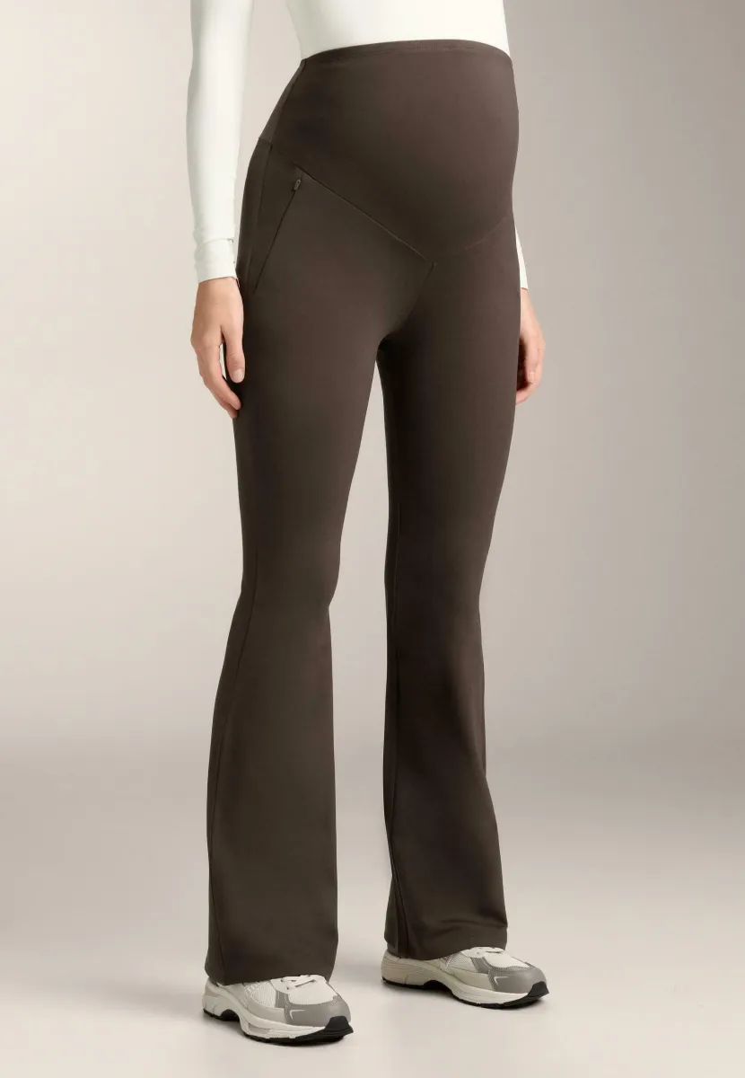 WARM FLARE MATERNITY - Stoffhose - brown