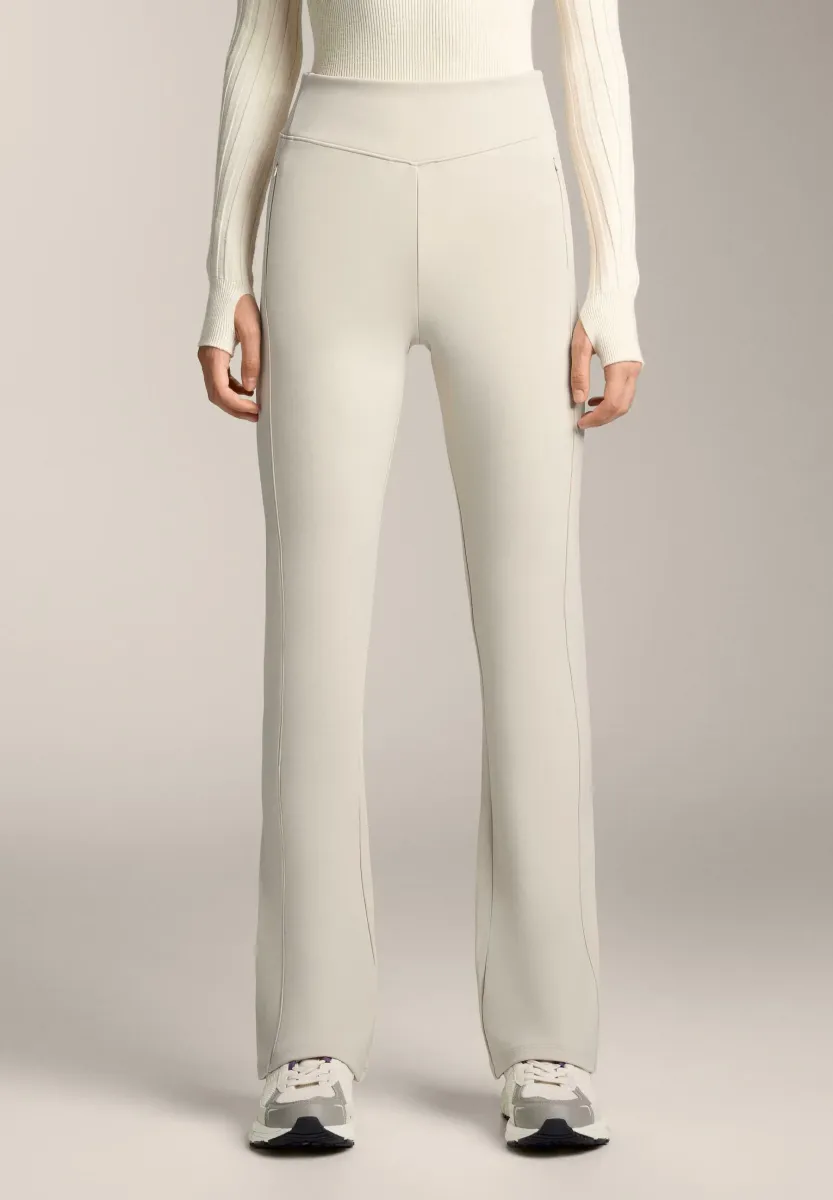 WARM HIGH RISE FLARE WITH POCKETS - Stoffhose - sand