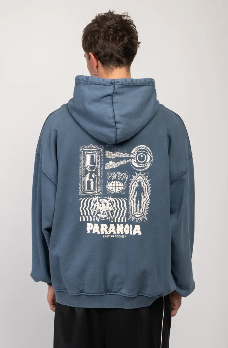 WASHED I'M PARANOID UNISEX - Kapuzenpullover - blue