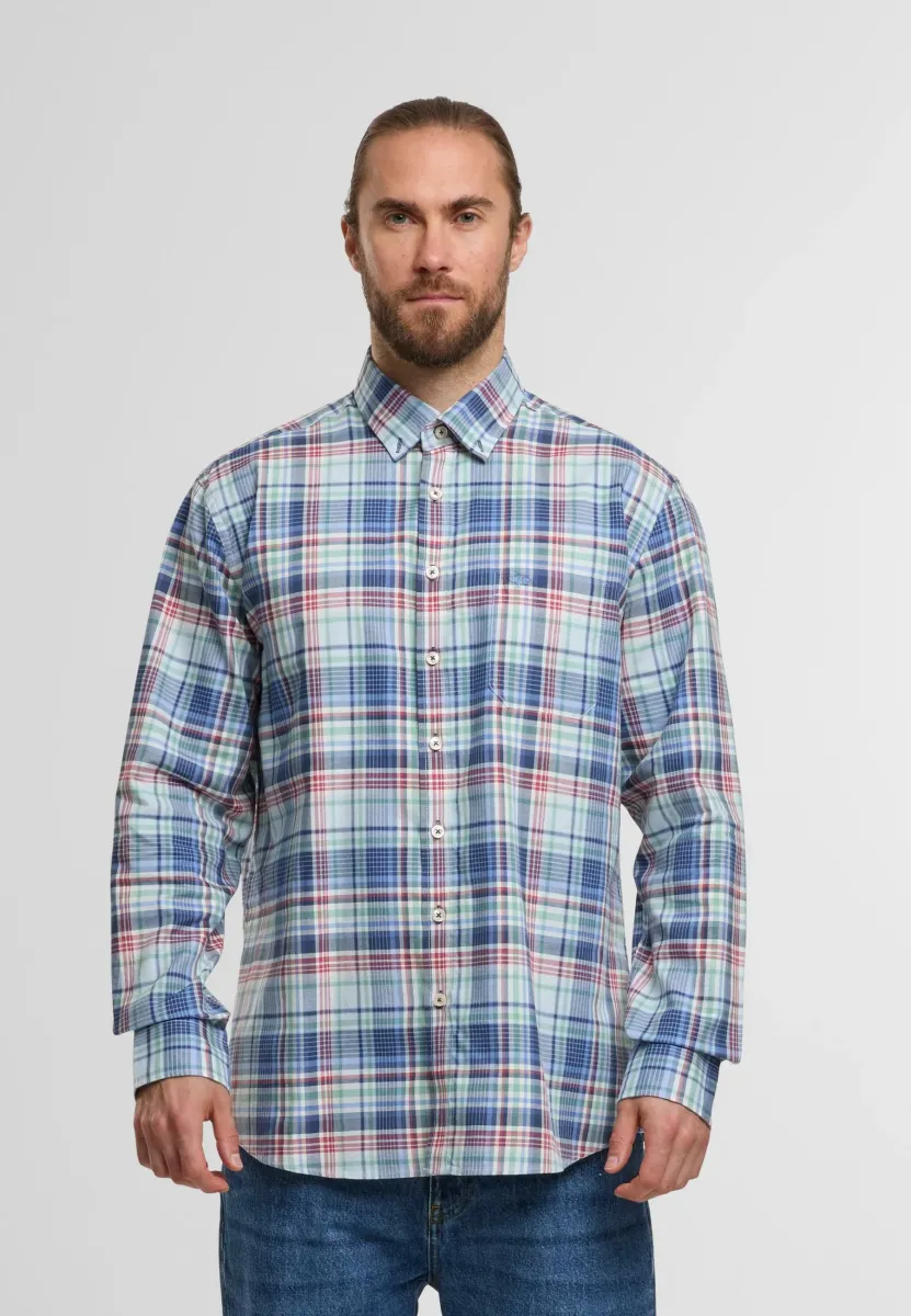 WASHED OXFORD CHECK - Hemd - berry
