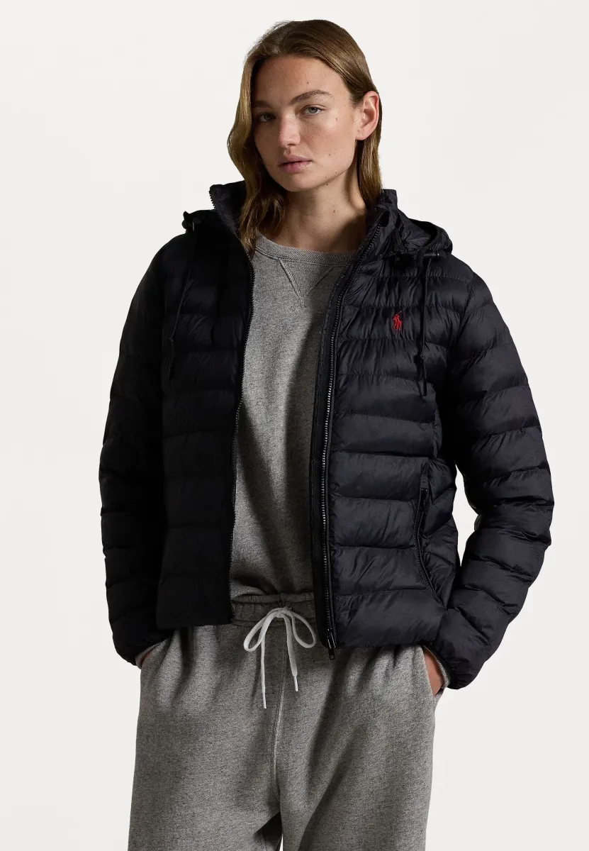 WATER RESISTANT PACKABLE HOODED JACKET - Übergangsjacke - black