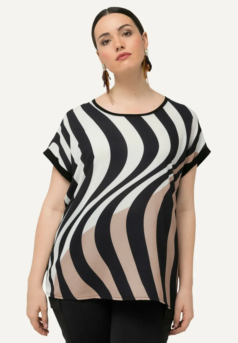 WAVE  CAP SLEEVE TEE - T-Shirt print - black