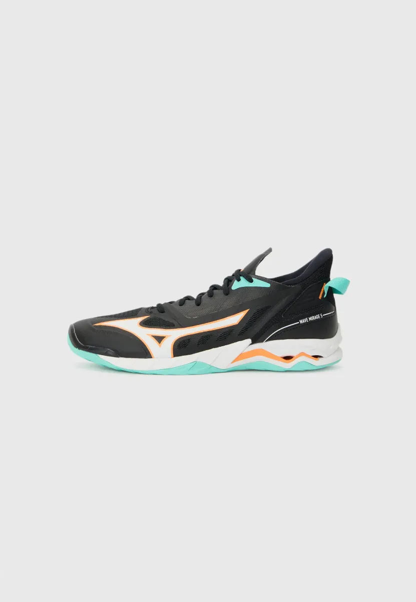 WAVE MIRAGE 5 - Handballschuh - black/tangelo/ice green