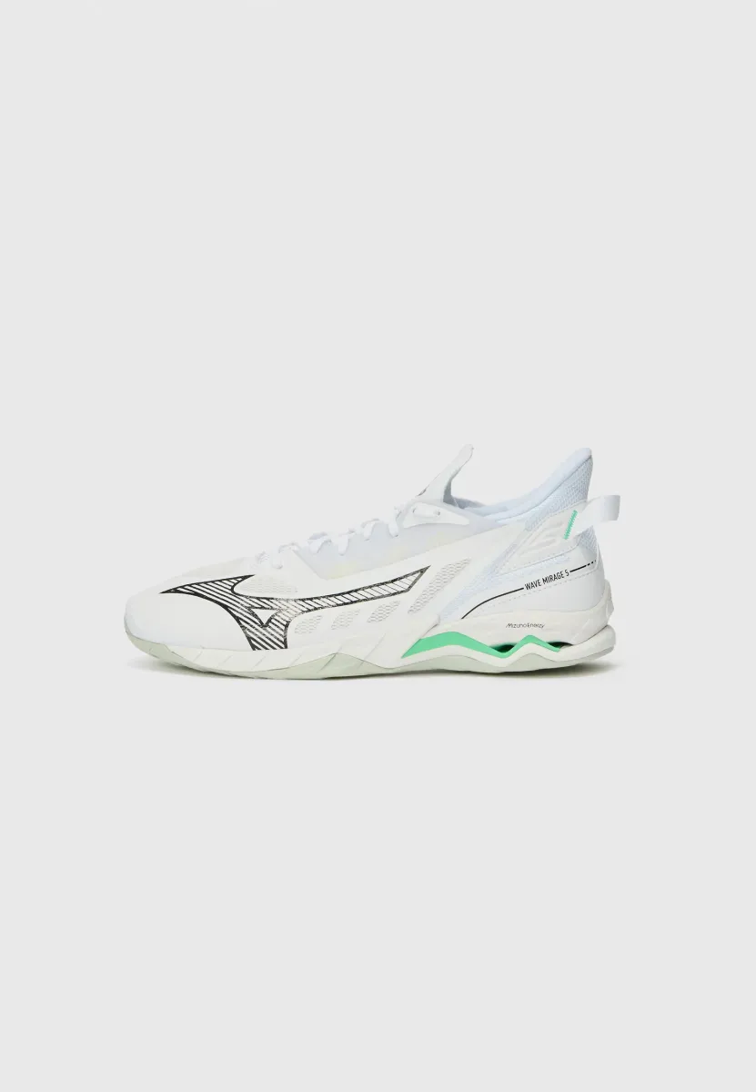 WAVE MIRAGE 5 - Handballschuh - white/black/frozen emerald