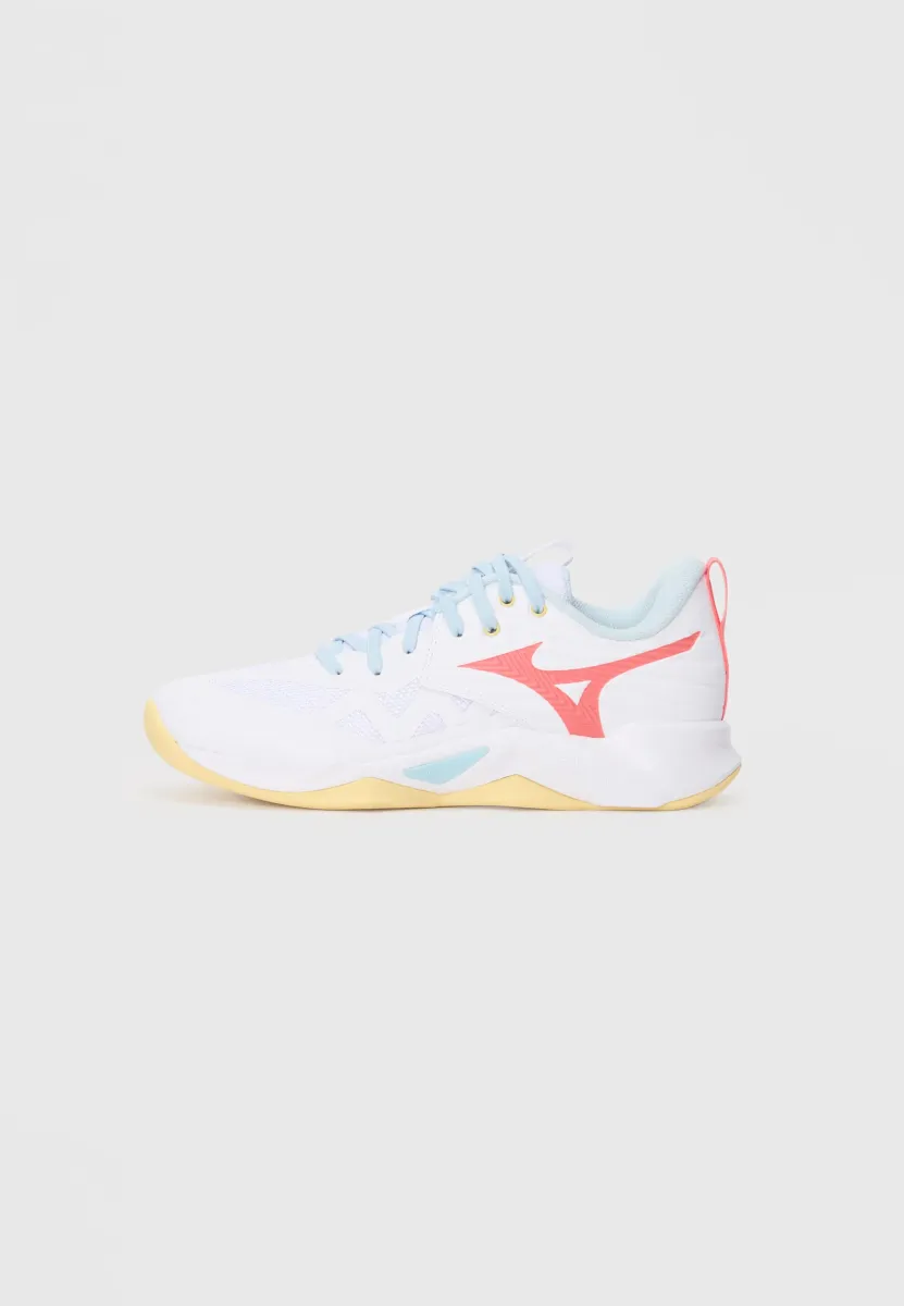 WAVE MOMENTUM PRO - Volleyballschuh - white/calypso coral/pale banana
