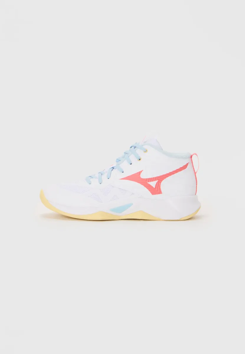 WAVE MOMENTUM PRO - Volleyballschuh - white/calypso coral/pale banana