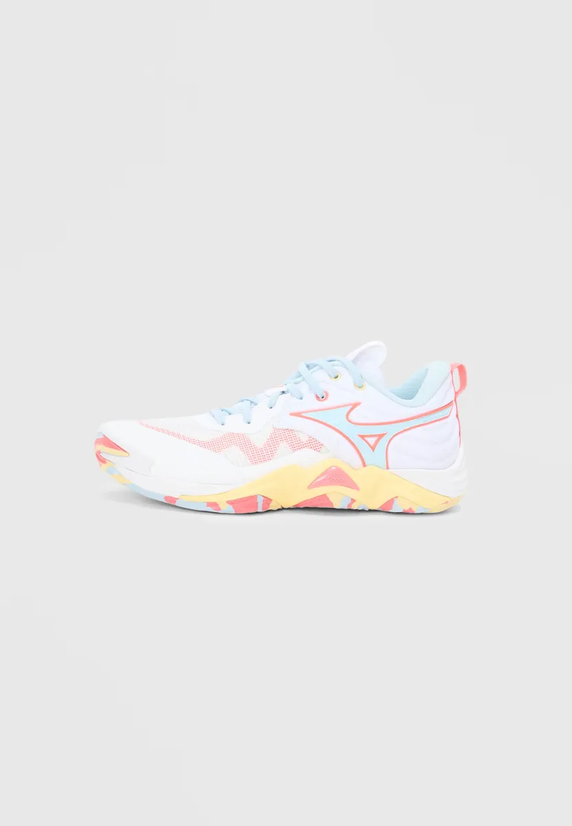 WAVE MOMENTUM - Volleyballschuh - white/calypso coral/pale banana