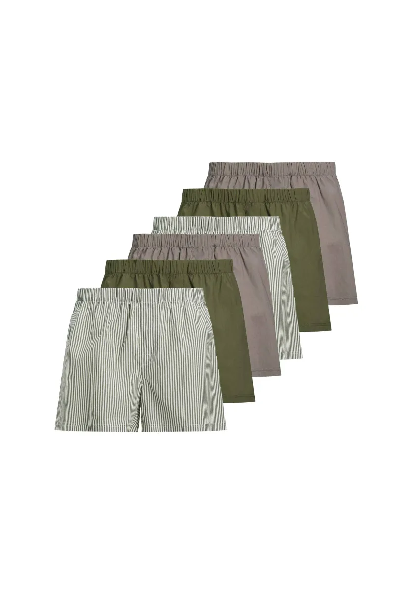 WEB - 6ER PACK - MILANO - Boxershorts - grün weiß braun