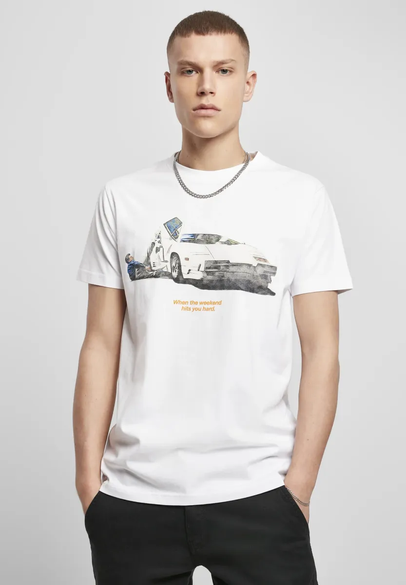WEEKEND WOLF - T-Shirt print - white