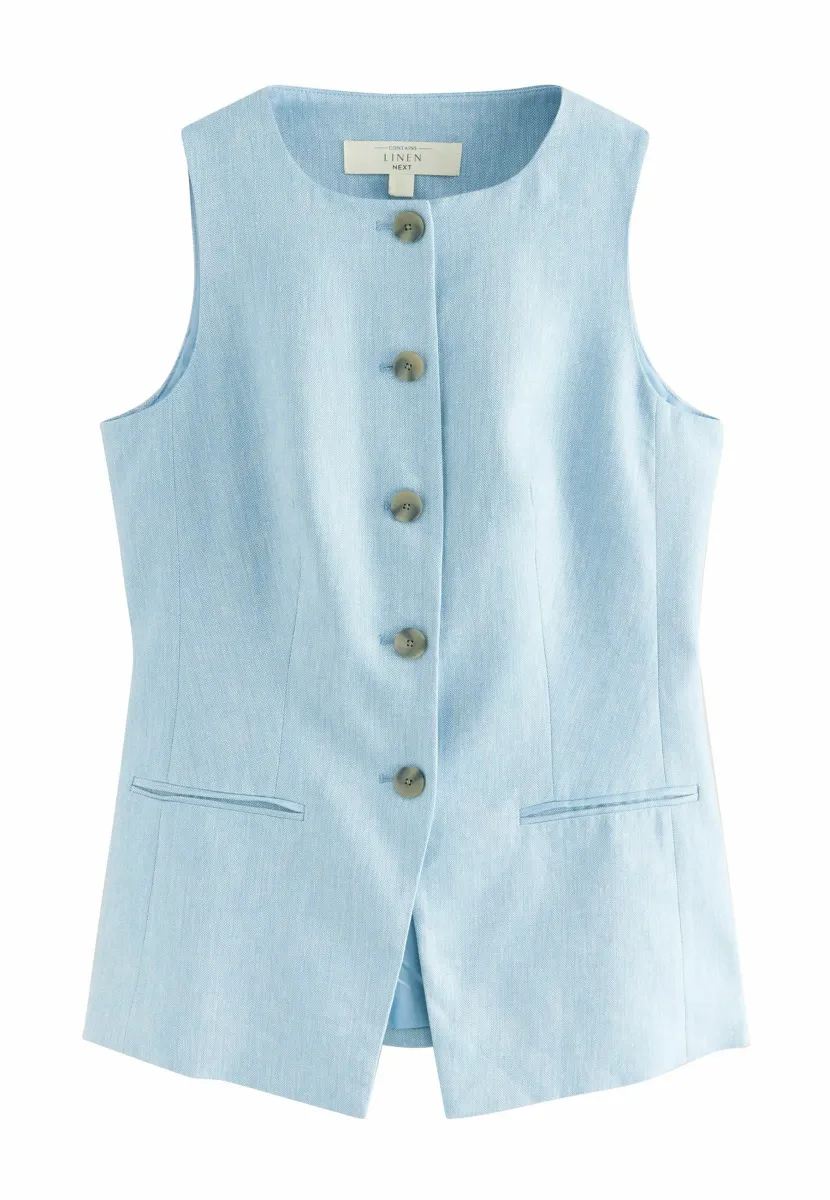 Weste - blue chambray