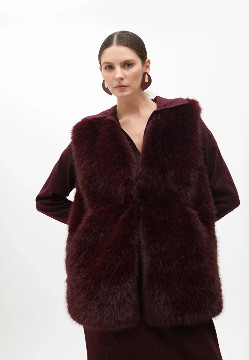 Weste - burgundy