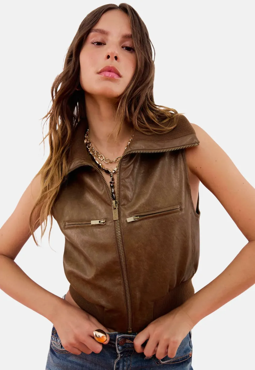Weste - dark brown