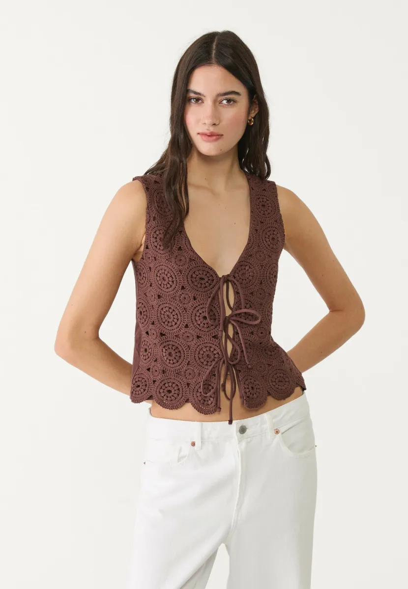 Weste - dark brown