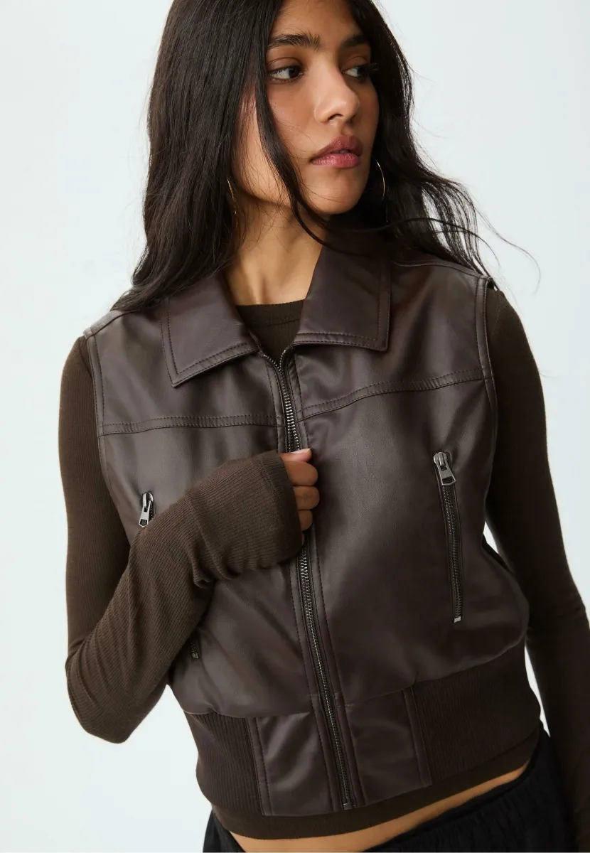 Weste - dark brown
