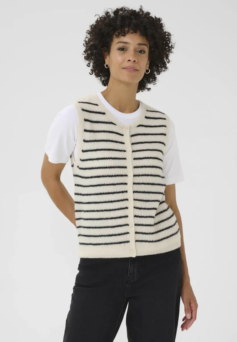 Weste - eggnog navy stripe