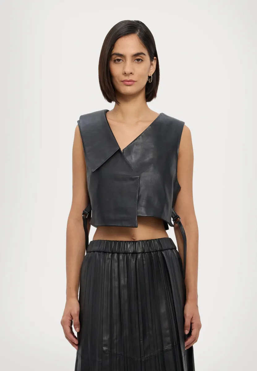 Weste - nappa black