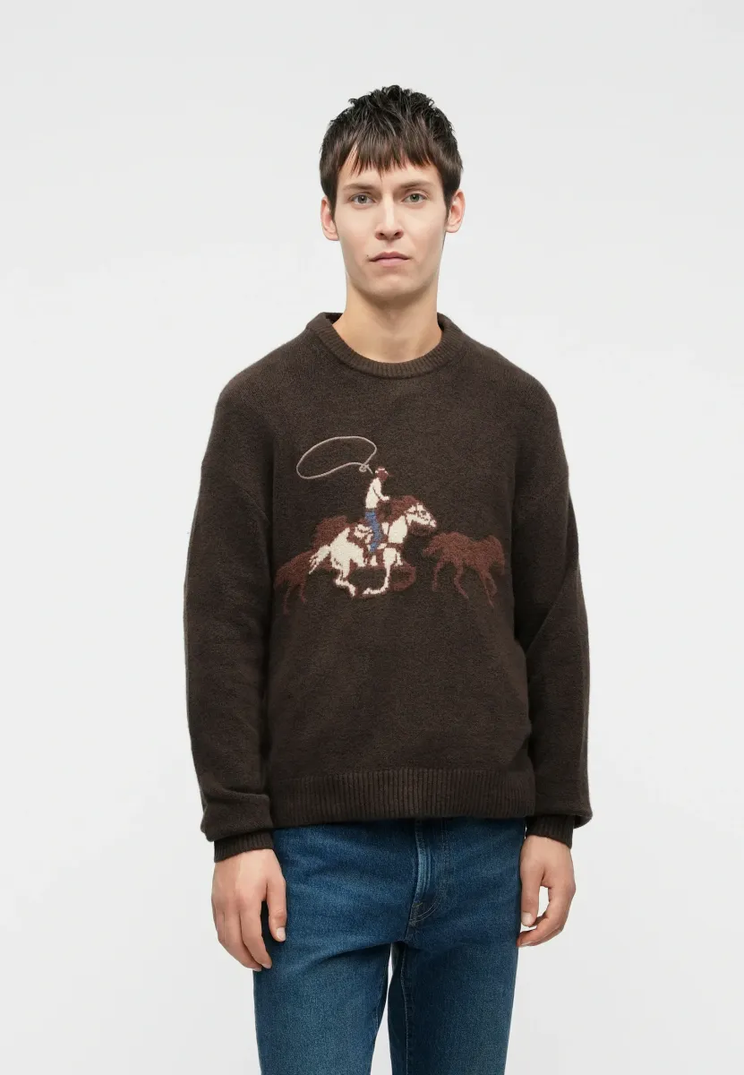 WESTERN GRAPHIC CREW - Strickpullover - brown