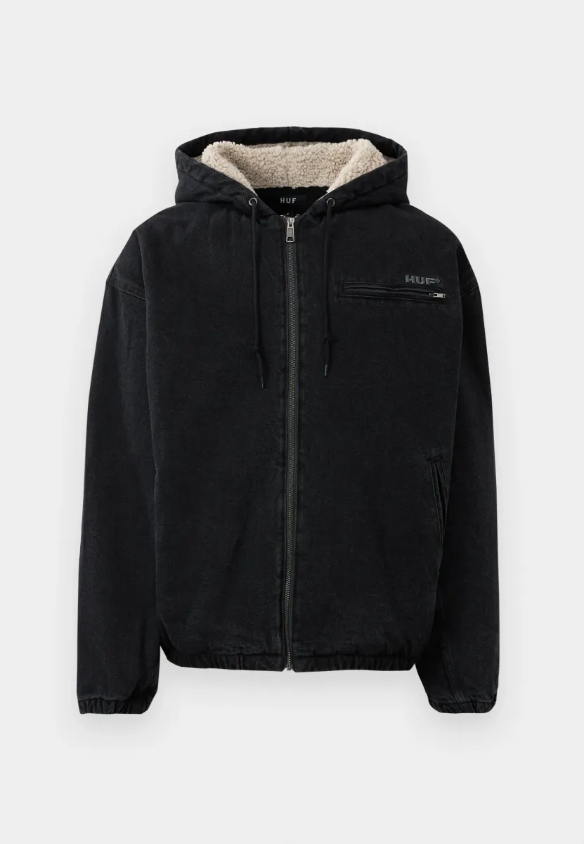 WHAT A JUNGLE WORK JACKET UNISEX - Jeansjacke - washed black