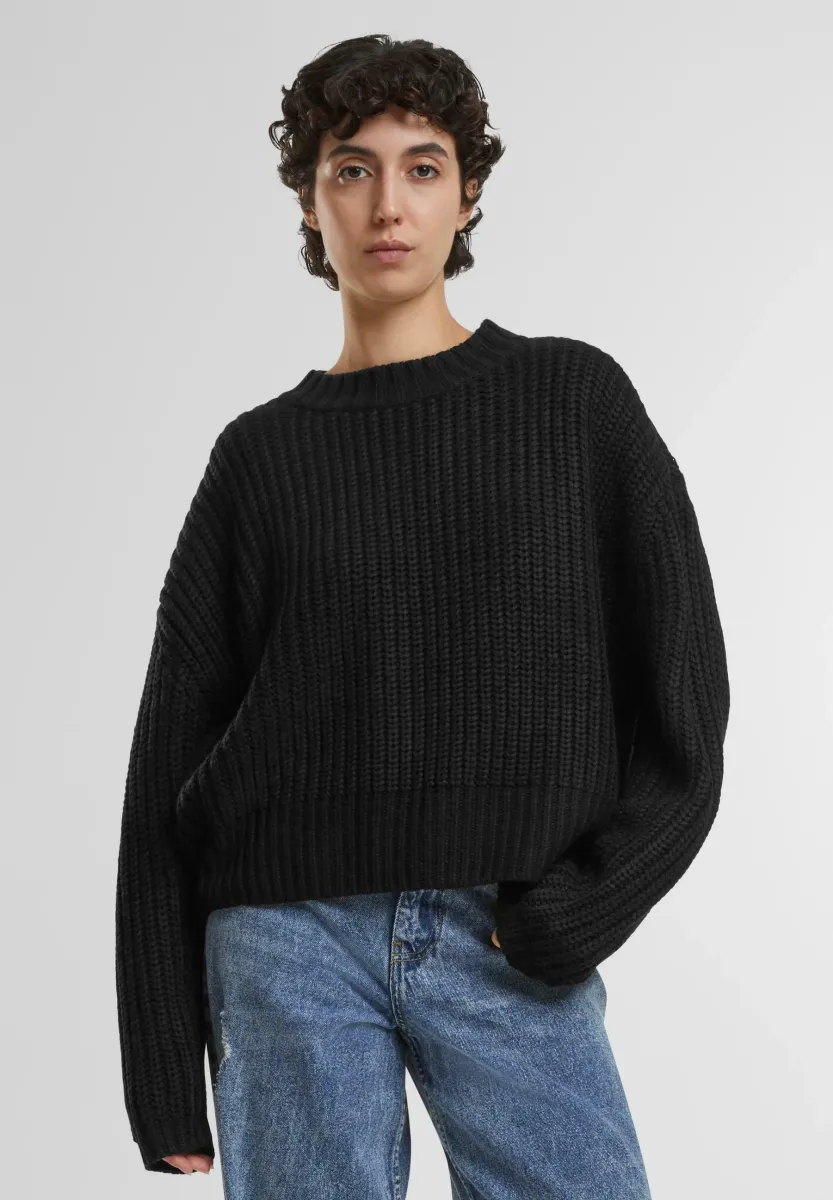 WIDE BASIC - Strickpullover - black