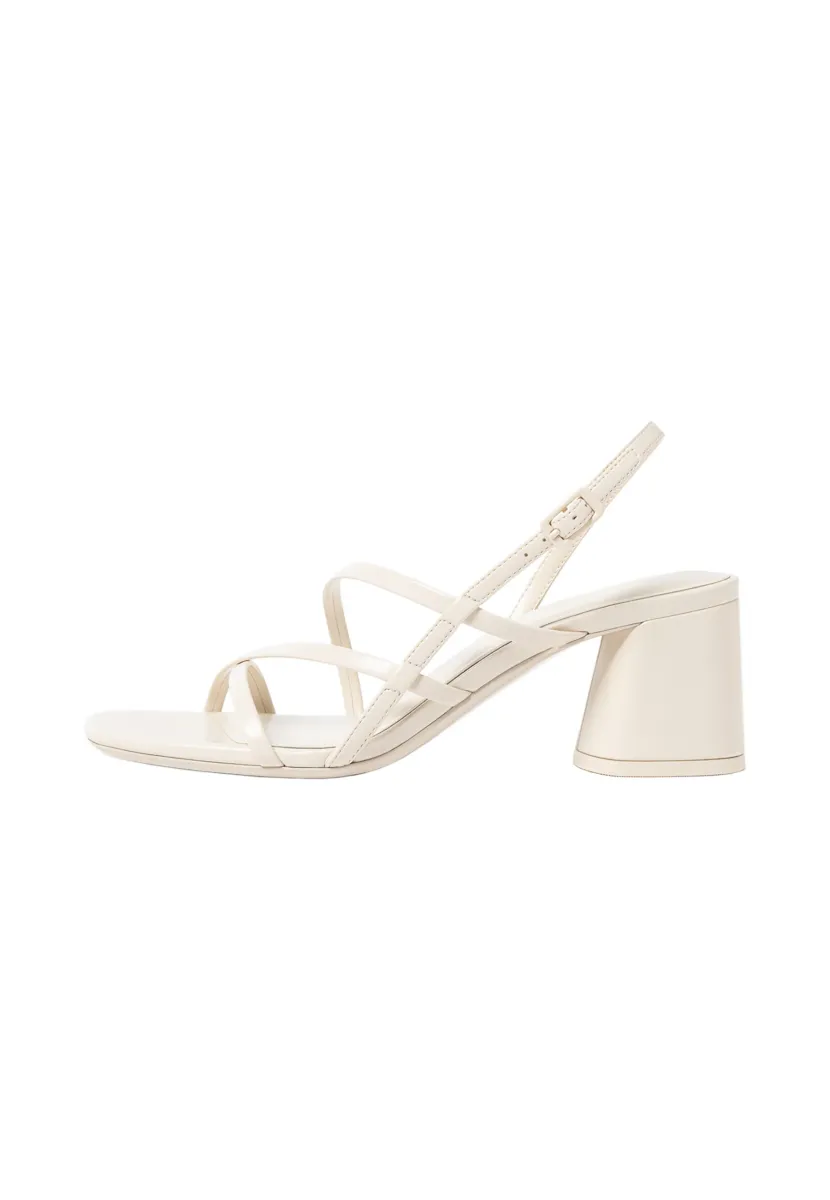 WIDE FIT BLOCK HEEL SANDALS - High Heel Sandalette - white
