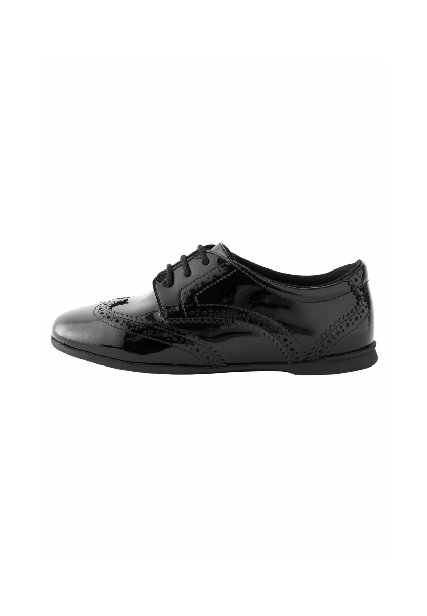 WIDE FIT BROGUE - Schnürer - black patent