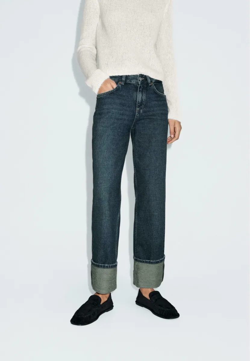 WIDE-FIT CROPPED WITH POCKETS - Jeans Relaxed Fit - blue