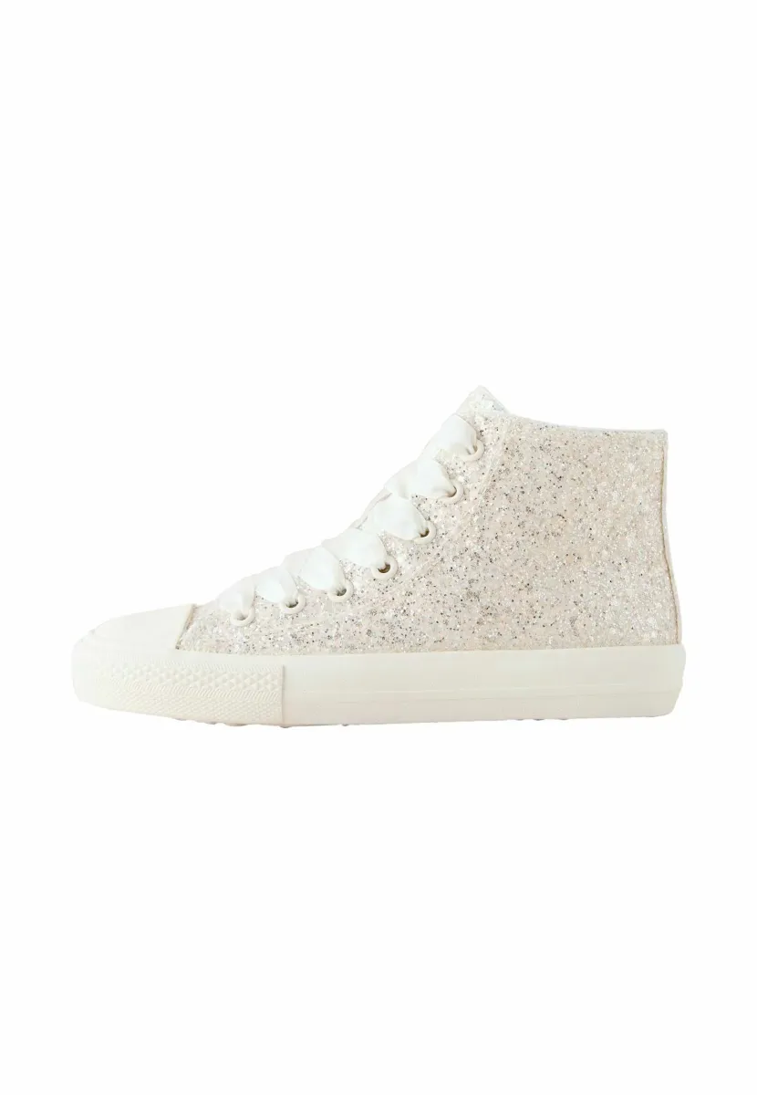 WIDE FIT  - Sneaker high - ivory glitter