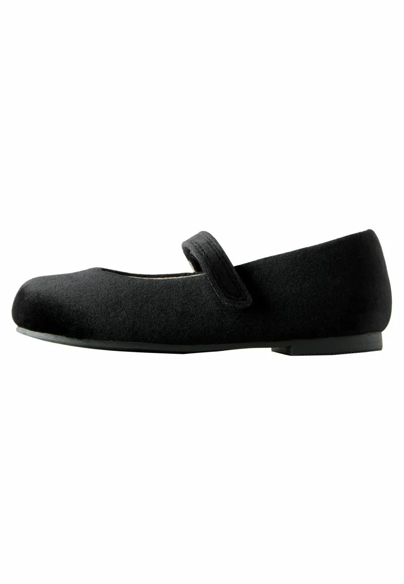 WIDE FIT - TOUCH FASTENING MARY JANE OCCASION - Riemchenballerina - black velour