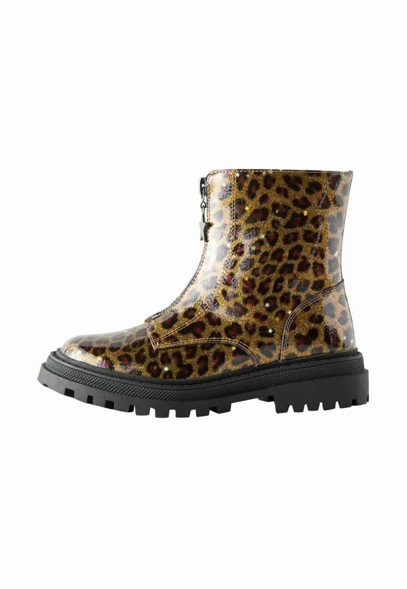 WIDE FIT- ZIP FRONT - Stiefelette - leopard print