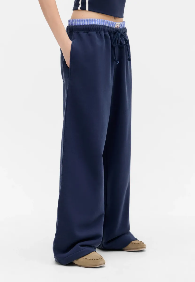 WIDE LEG JOGGER - Jogginghose - navy