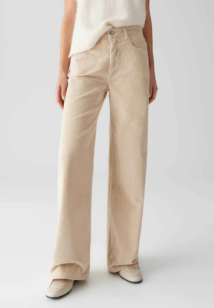 WIDE LEG USED EFFECT - Wide Leg - macadamia