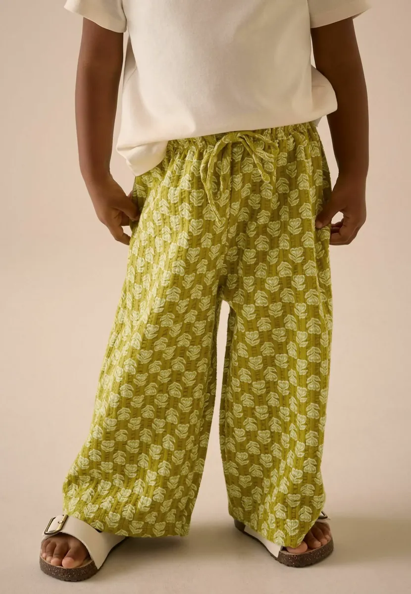WIDE - Stoffhose - green ditsy floral