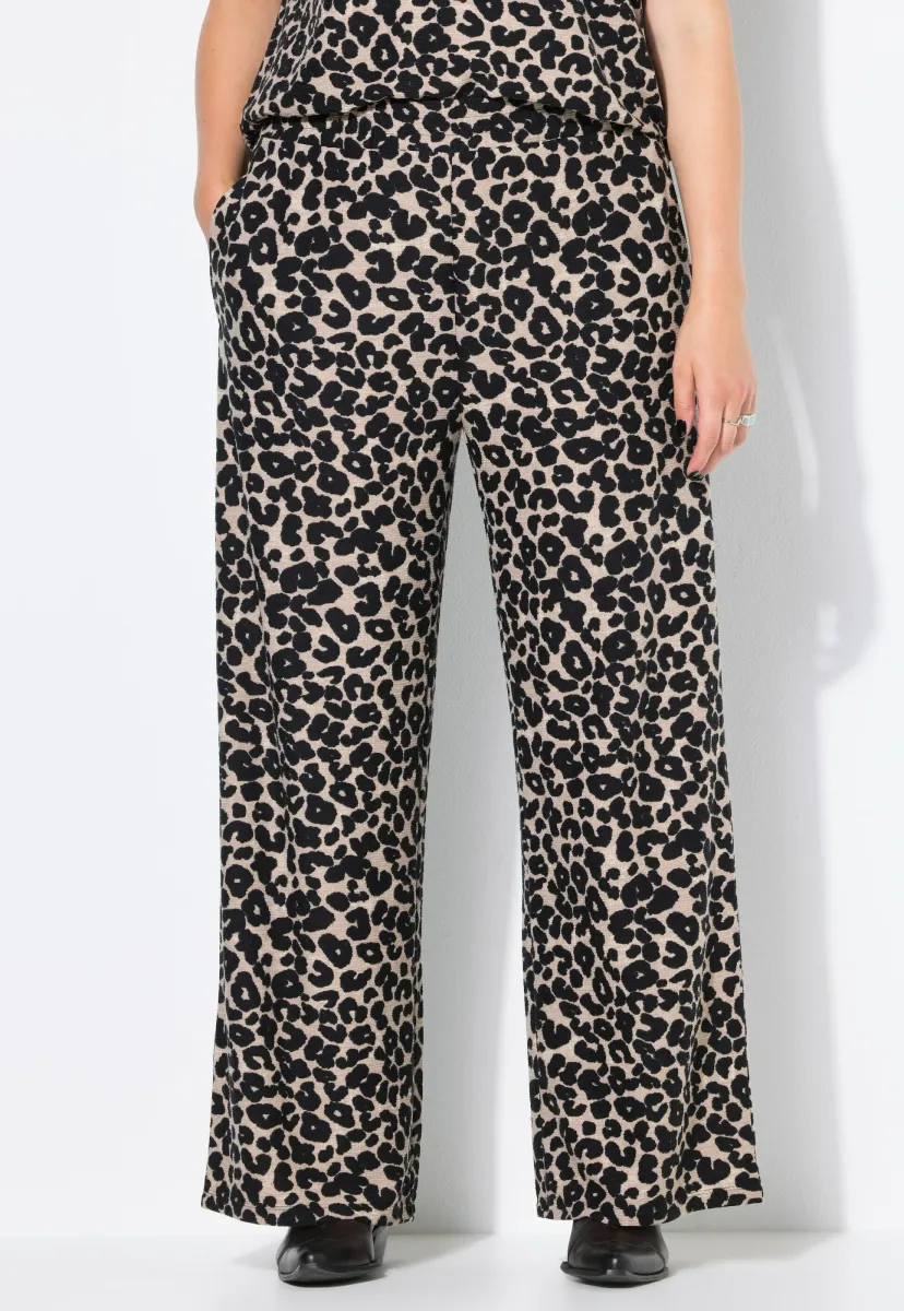 WIDE WAFFELSTRUKTUR, LEO - Stoffhose - sandy beige