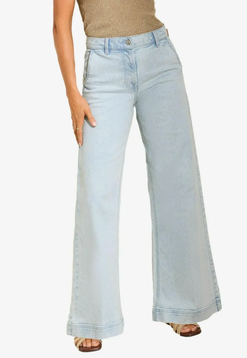 WIDE  - Wide Leg - bleach blue