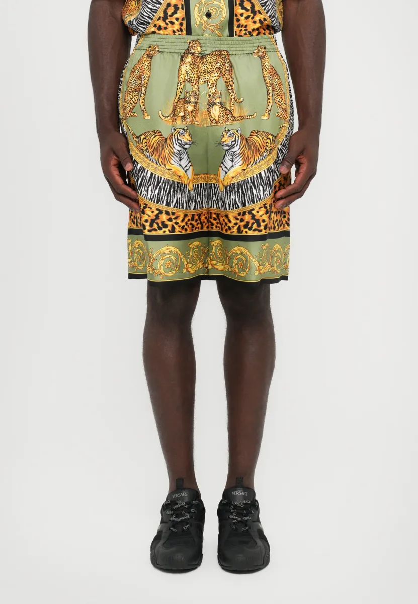 WILD CATS PRINT - Shorts - green/multi-coloured