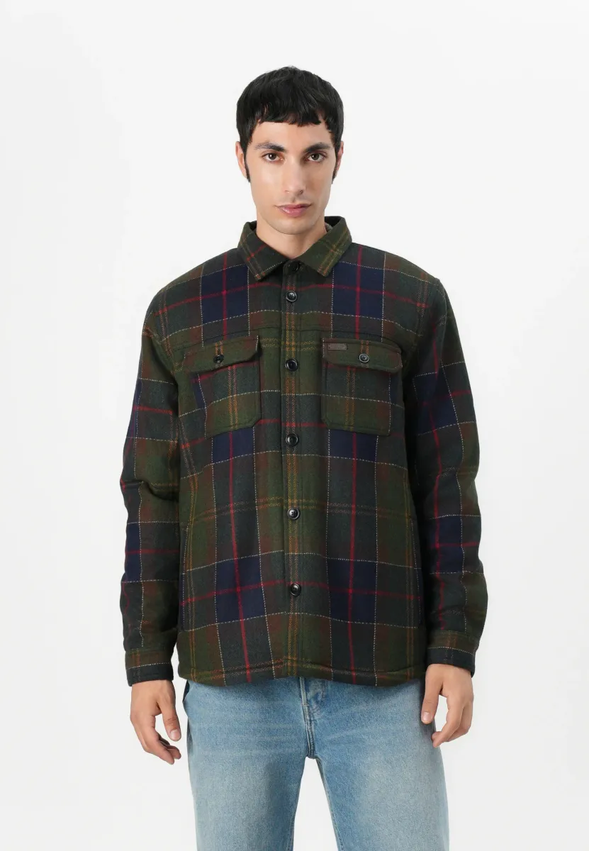 WILLBERRY REGULAR BRUSHED CHECK OVERSHIRT - Hemd - olive